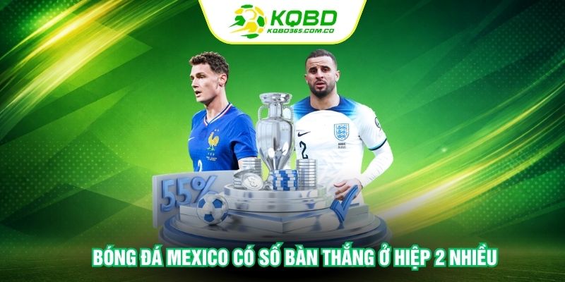 Bóng đá Mexico có số bàn thắng ở hiệp 2 nhiều