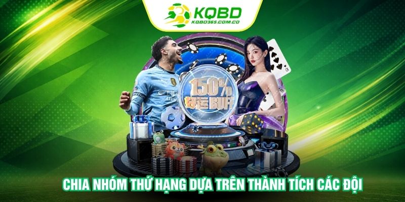 Chia nhóm thứ hạng dựa trên thành tích các đội