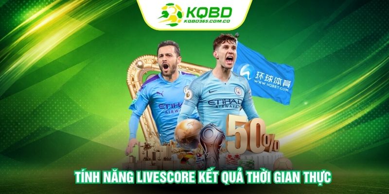 Tính năng livescore kết quả thời gian thực
